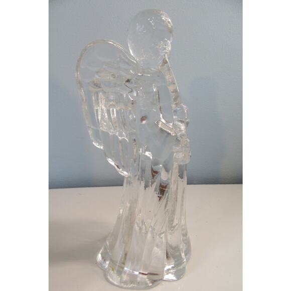 Christmas Glass Angel Holding Musical Instrument Candle Holder - Picture 3 of 7
